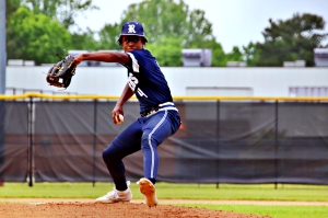 Redan's Matthew Evans stayed on the mound for all seven innings of a 5-2 Redan  playoff win over Fellowship Christian to clinch the series. Evans threw no-hit baseball over the first three innings. (Photo by Mark Brock)