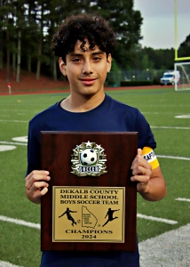 Peachtree's team captain Jonathan Garcia was named the MVP for his play, including a goal, against Henderson. (Photo by Mark Brock)