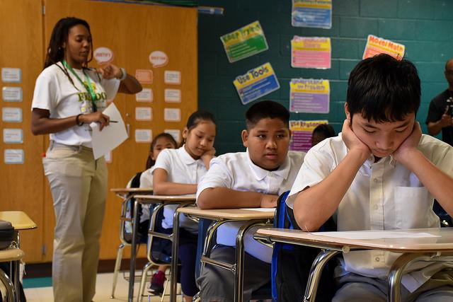 teacher and students in class